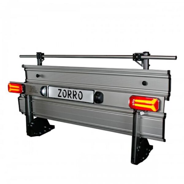Porte-moto pliable Zorro plaque feu led - Plateforme pliée